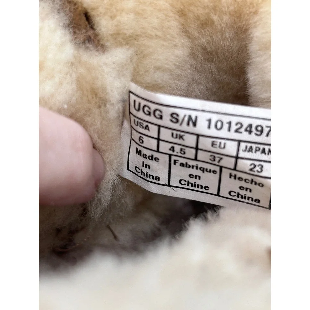 UGG‎ Amie Boots Womens 6 Chestnut Good Suede Shearling Mid Calf 1012497